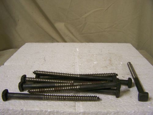 5/16&#034; x 5&#034;  square head lag bolts plain steel screws  qty. 25 for sale