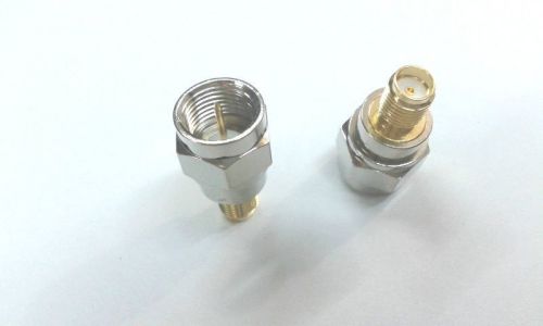 50PCS COPPER F male plug to SMA female jack RF coaxial adapter connector