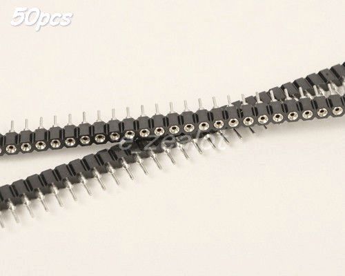 50pcs new 1x40 pin single row 2.54mm round female header for sale