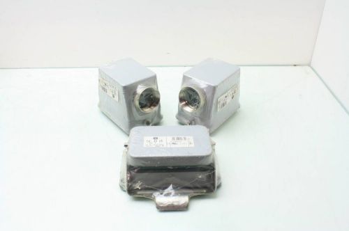 Lot of 2 ILME CHO48L C-Type Hoods / 1 CHI48LS C-Type Mounting Housing w/ Lever