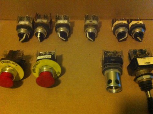 Lot of 55 allen bradley etc 800t push buttons, indicators,  &amp; selector switches for sale