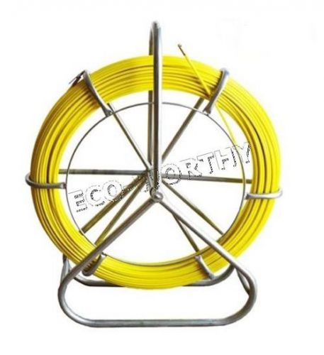 130m fish tape fiberglass pulling wire cable running rod duct   puller 6mm width for sale
