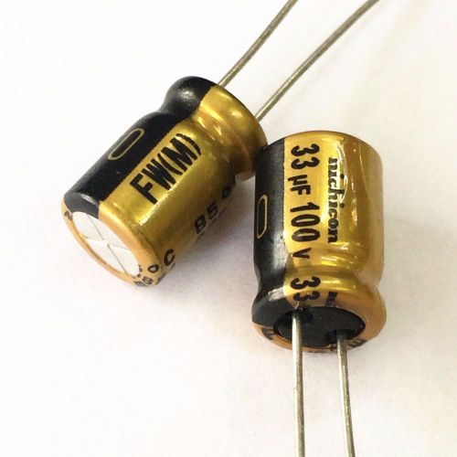 10pcs 33uf 100v 8x11.5mm nichicon fw hifi audio grade capacitor made in japan for sale