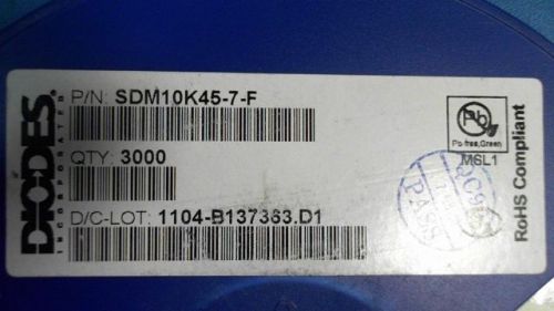 204-PCS SCHOTTKY 45V 100MA DIODES SDM10K45-7-F 10K457 SDM10K457