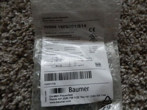 Baumer fhdm 16p5001/s14 diffuse sensor new!!! for sale