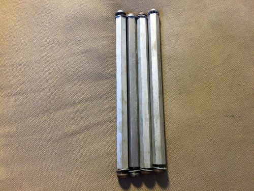 Set of 4 Aluminum standoffs 4.5&#034; spacers with hardware vintage 1940s