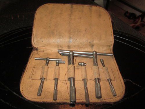 Vintage General Hardware Mnfg. 7 Piece Telescopic Gage Set w/ Leather Pouch