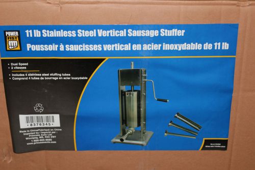 Stainless Steel Sausage Stuffer - Dual Speed - 11 pound vertical - Power Fist