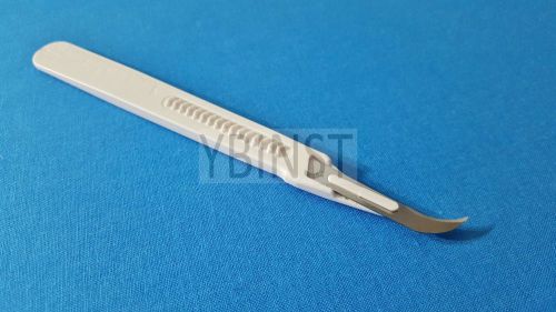 10 DISPOSABLE STERILE SURGICAL SCALPELS #12 WITH PLASTIC HANDLE