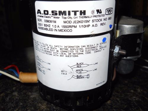 A.o. smith electric motor 1/10 hp for sale