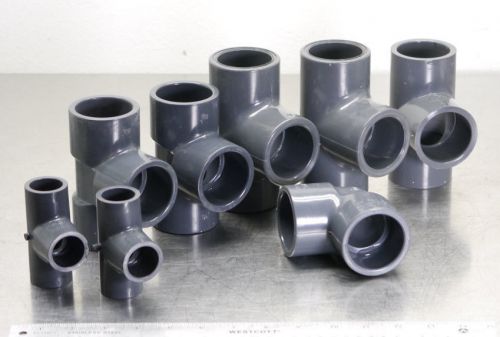 (qty 8) D2467 PVC sch 80 ELBOW TEE 1-1/2&#034; NEW fittings