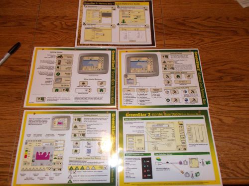 LOT OF 5 JOHN DEERE GREENSTAR AMS LAMINATED QUICK REFERENCE GUIDES