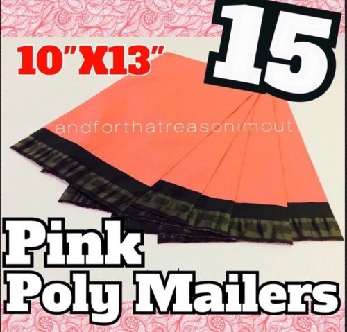 15 PINK Poly Mailers 10X13 Self Seal Shipping Envelope Bag Couture 10&#034;X13&#034; NEW