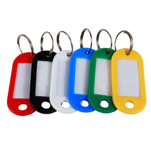 Lot of 120/240/300 2&#034; key id labels tags with key ring split rings  6 color for sale