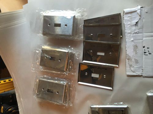 Large lot (27-pcs) stainless steel plate cover single gang toggle, duplex, for sale