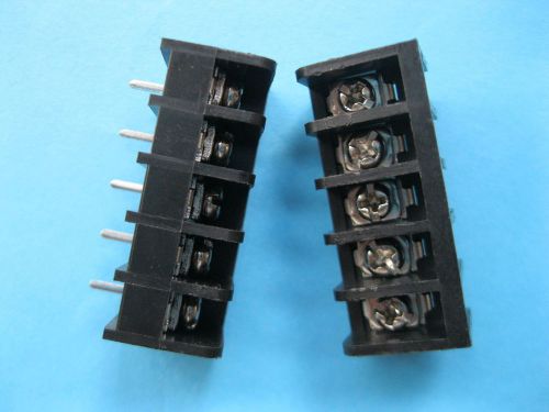 50 pcs Black 5 pin 8.25mm Screw Terminal Block Connector Barrier Type DC39B