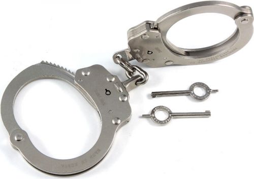 Peerless Police Handcuffs M P010 Nickel Chain Prison Restraints Bondage New Cuff