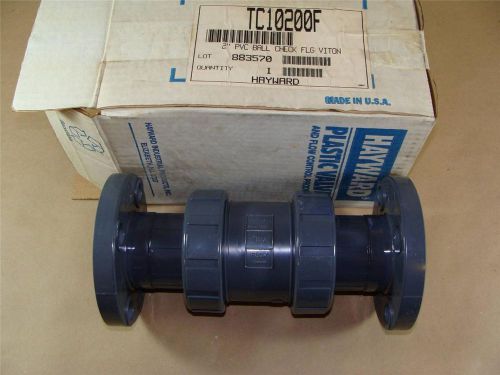 Hayward tc10200f 2&#034; pvc true union ball check valve w/ viton seals &amp; flange ends for sale