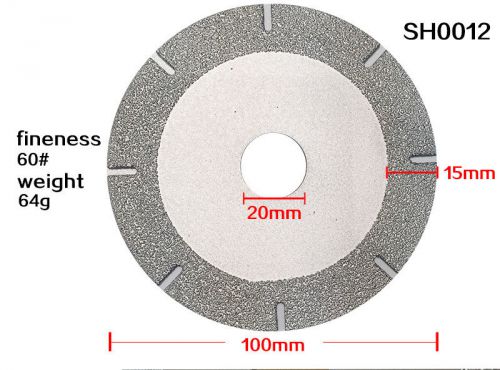 1pc 4&#034; 60# Cutter off Disc Coarse Diamond Brazed Open Grinding Wheel for Grinder