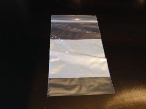 100 Clear White Block Zip Lock Bags 3&#034; x 5&#034; Holds 2ml NEW