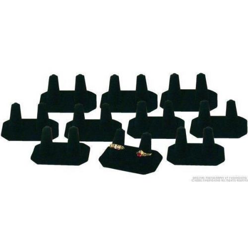 10 Black Velvet Double Finger Ring Display