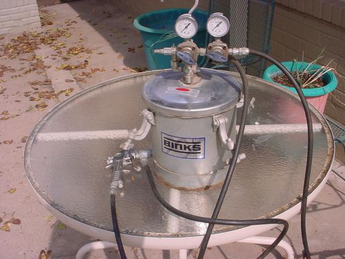 Binks 2.8 gallon pressure pot / tank model 83-5668 w.gauges/hose/sprayer for sale
