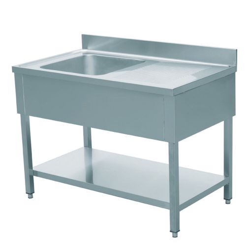 Eq commercial stainless steel 1 one compartment utility prep left sink 55 x 24 for sale