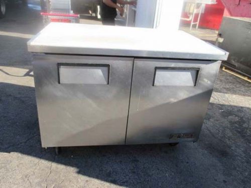 True 2 Door Refrigerated Work Table with Poly Cutting Board  TUC-48