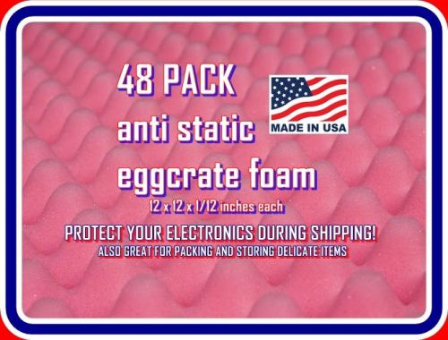 24 sets 12x12&#034;  anti-static pink eggcrate packing foam for shipping electronics for sale