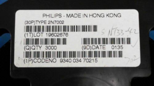 1505-pcs trans mosfet n-ch 60v 0.115a 3-pin sot-23 philips 2n7002_ 2n7002 for sale