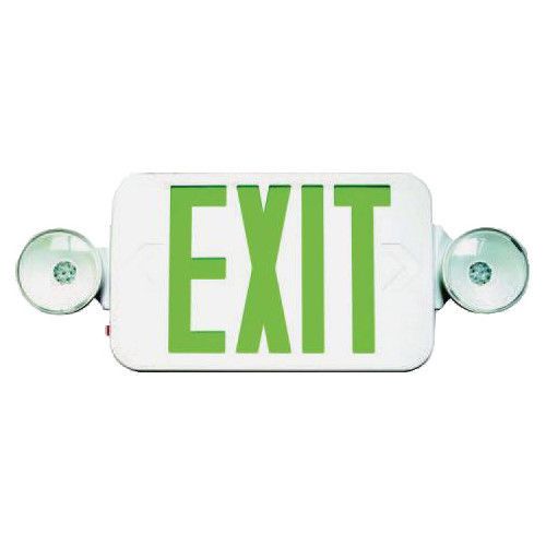 Micro combo led and exit / emergency light in green led and white housing for sale