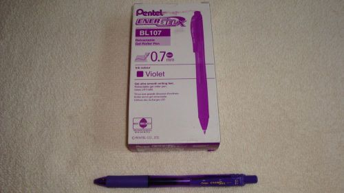 Pentel Energel X Retractable Gel Roller, 0.7mm Violet/Purple, 1 Dozen NEW