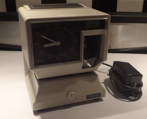 Amano TCX-11 Time Recorder Punch Clock w/ Missing Key