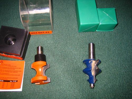 2  router or shaping bits 1/2 inch shaft one is cmt orange tool bull nose for sale
