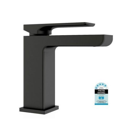 MATT BLACK ASTRA Square Bathroom WELS Basin Flick Mixer Tap Faucet