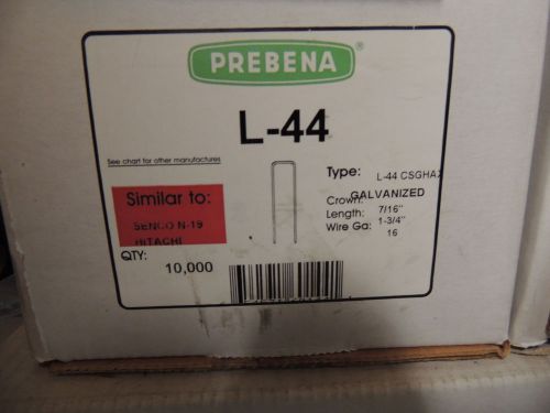 1 box 10,000 count per box prebena staples~7/16&#034; crown~1 3/4&#034; length~wire ga 16 for sale