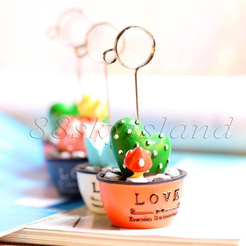 4pcs Succulents Memo Holder Card clip Holders Picture Note Holder Wire stand