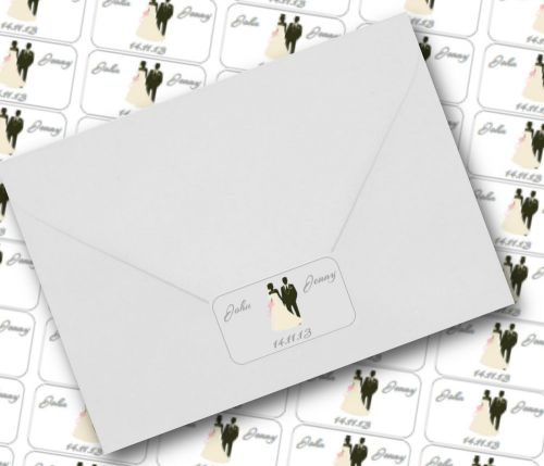 65 Clear envelope seals bride and groom engagement wedding invitations