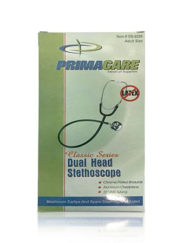 Primacare DS-9290-BK Classic Series Adult Dual-Head Stethoscope, 22&#034; PVC Tubing