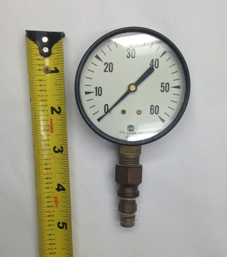 Authentic Vint USG US Gauge Co 2 1/2&#039;&#039; 60 Psi Steampunk working tested accurate