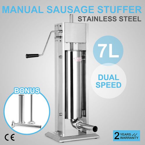 7L SAUSAGE FILLER 304 STAINLESS STEEL SILVER  SALAMI MAKER STRONG PACKING