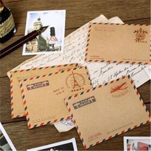 Vintage Mini Envelope Postcard Letter Stationary Storage Paper 10pcs