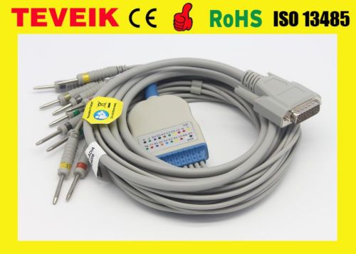 10 Lead ECG EKG Cable For Nihon Kohden 901D, AHA, Din 3.0