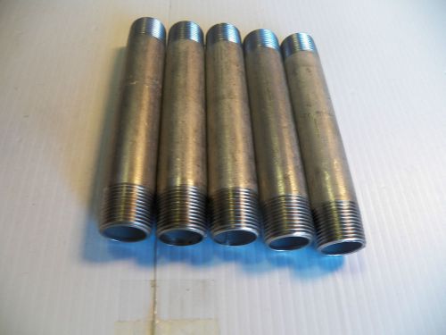 New no name lot of 5 stainless s/s nipple 304 3/4&#034; x 6&#034; for sale