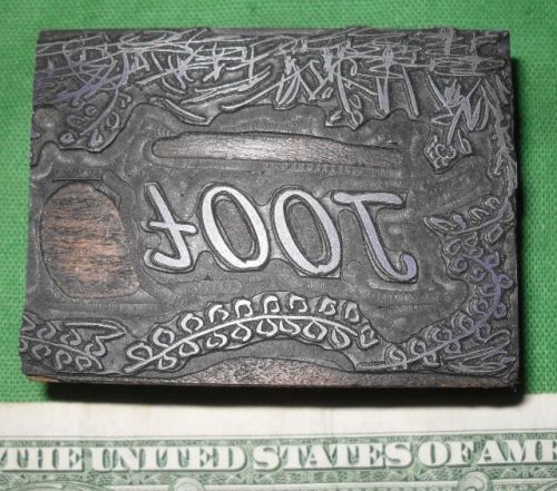 Vtg. Printer&#039;s Block Metal on Wood Medium &#034;FOOL&#034; 2 1/2&#034; X 2&#034;Nice!!!