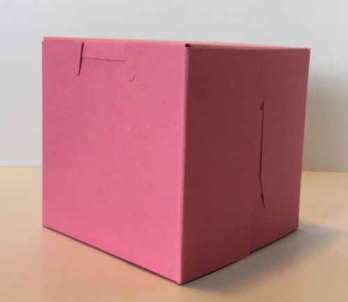 Strawberry Pink Bakery Single Cupcake Muffin Pastry Box 4 x 4 x 4 QTY 170