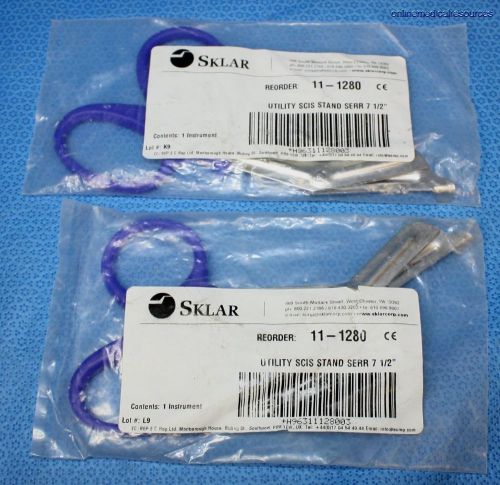 Sklar 7.5&#034; Paramedic Bandage Scissors Blue German Stainless 11-1280 (2) Each NEW