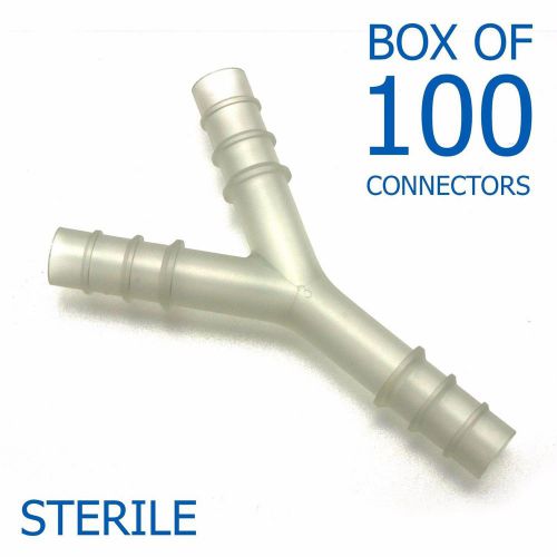 100 plastic y-connector for suction tubing lines, medi-vac 369, 3/8&#034; sterile for sale