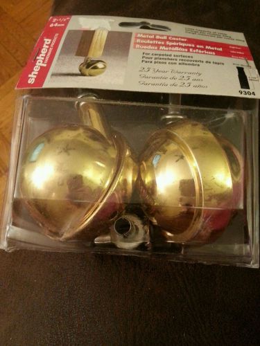 Shepherd hardware 2 1/2&#034;  metal bright  brass plate casters ships free for sale