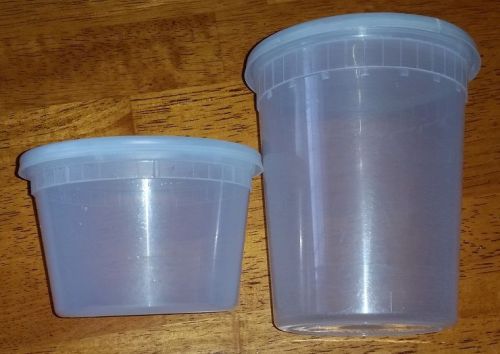 W Y Industries Plastic Containers, Combo Cylinder Cups &amp; Lids (32 oz and 16 oz)